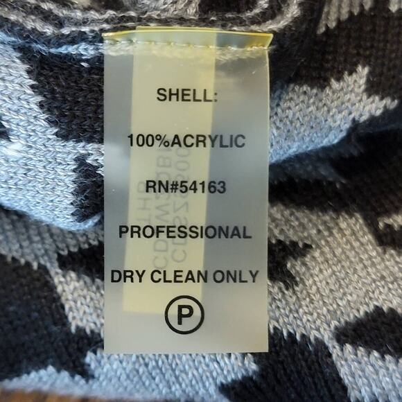 Calvin Klein Houndstooth Dark Academia Sleeveless Sweater Dress Petite Small 341 - Picture 9 of 10